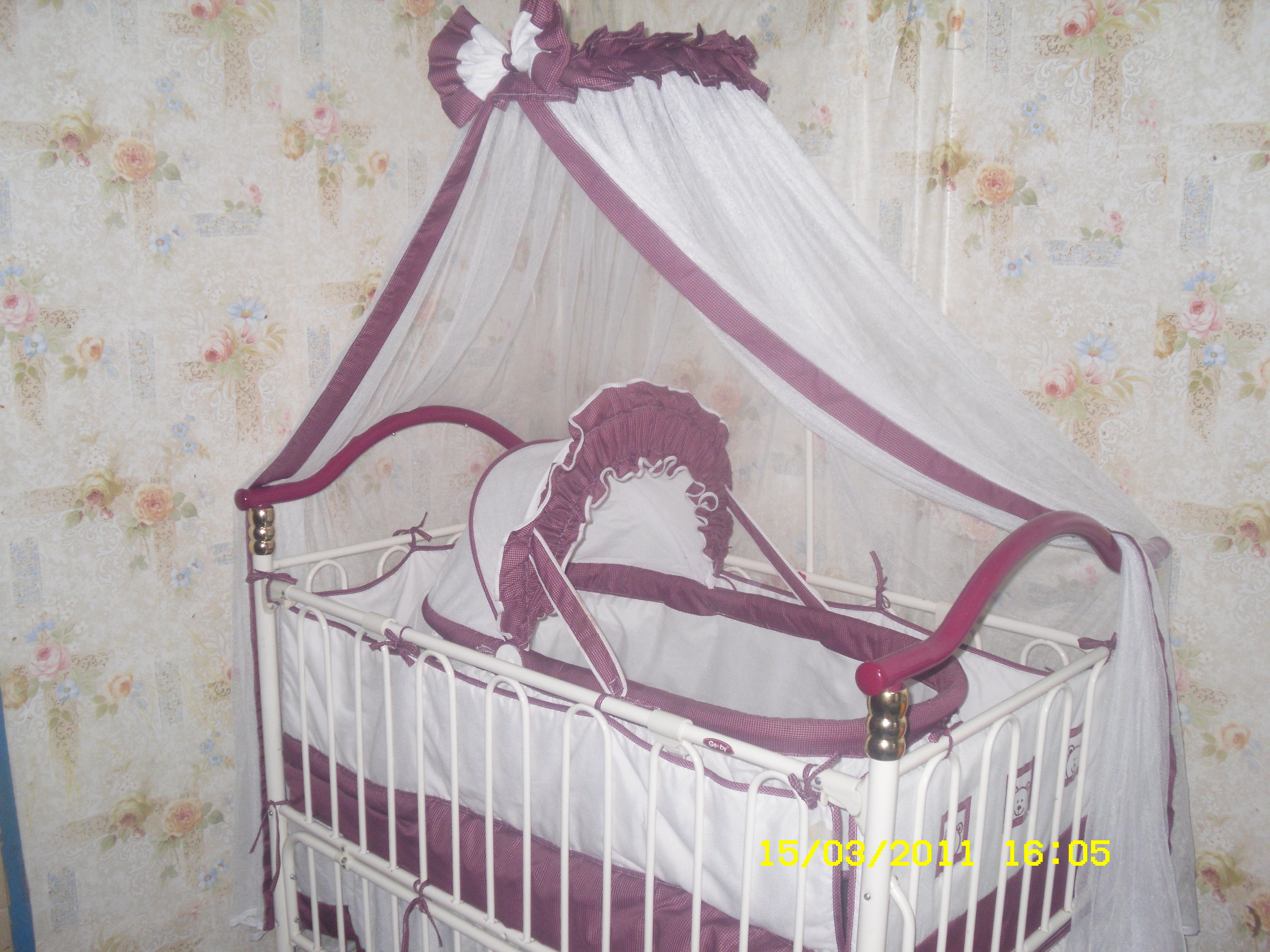 Кровать с балдахином детская для новорожденных металлические